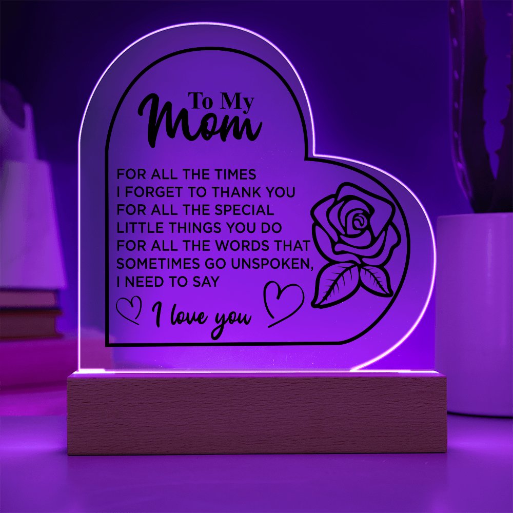 To My Mom | Heart Acrylic Plaque