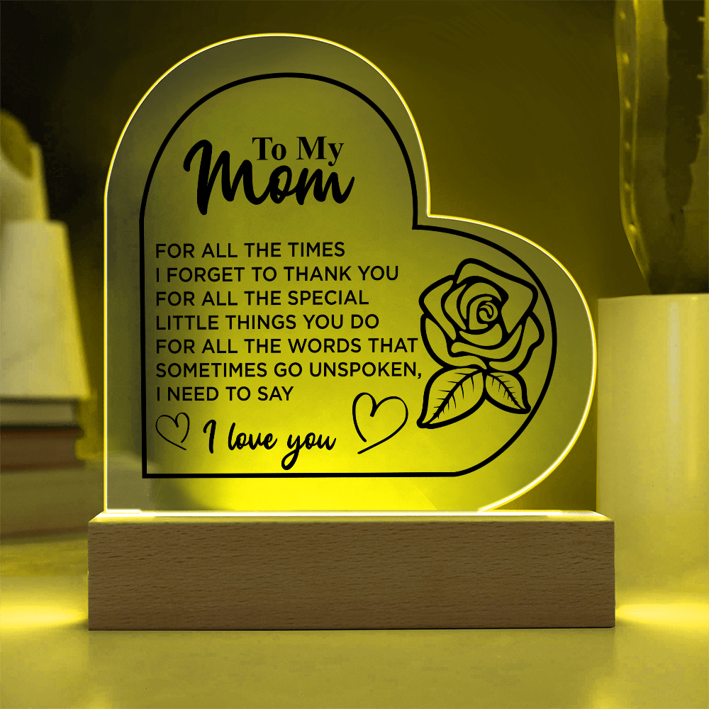 To My Mom | Heart Acrylic Plaque